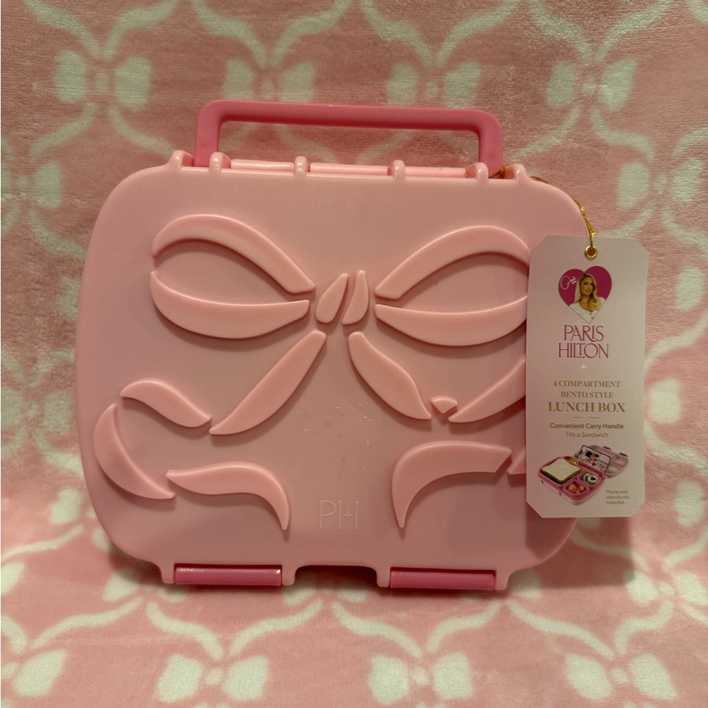 Paris Hilton Pink Bento Lunch Box with Bow Accent